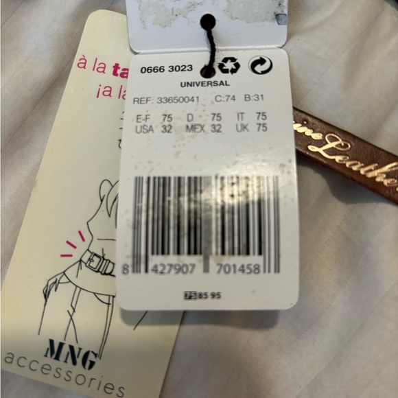 NWT Mango Animal Leopard Print 100% Leather Waist Belt Size 75 - Picture 6 of 6